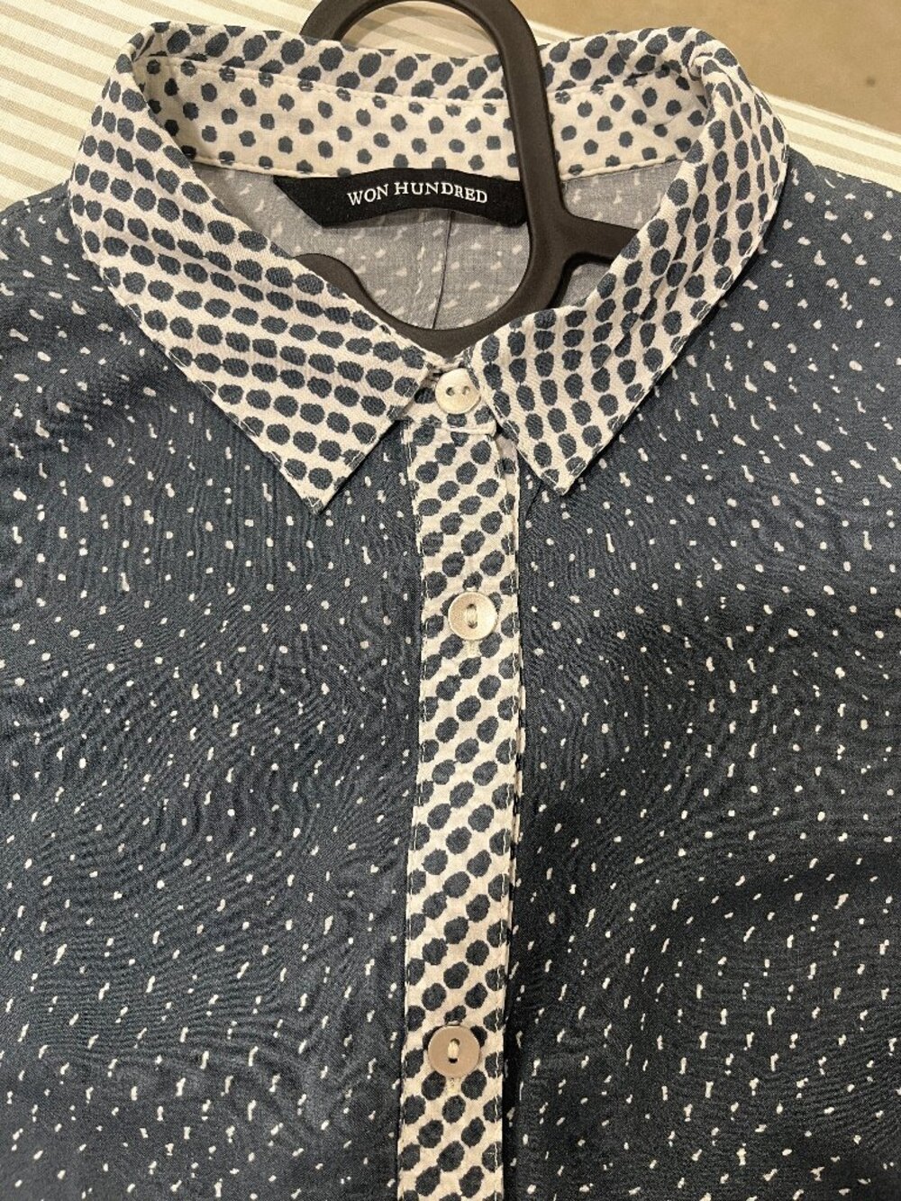 Won Hundred shirt dress, grey/ white, size 36 (xs-s)